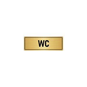 Metal Yönlendirme Levhası, Departman Kapı İsimliği Wc 7x20 Cm Altın Renk