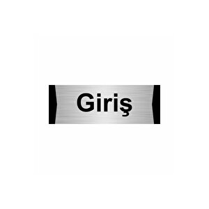 Giriş 5x20cm Gümüş Renk Metal Yönlendirme Levhası