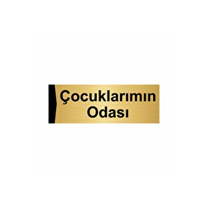 Çocuklarımın Odası 5x20cm Altın Renk Metal Yönlendirme Levhası