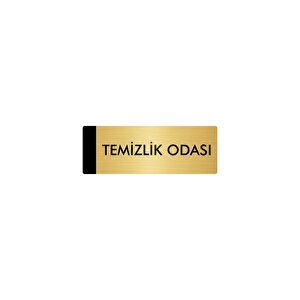 Metal Yönlendirme Levhası, Departman Kapı Isimliği Temizlik Odası 10x20 Cm Altın Renk