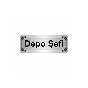 Depo Şefi 7x20cm Gümüş Renk Metal Yönlendirme Levhası