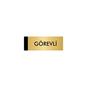 Metal Yönlendirme Levhası, Departman Kapı Isimliği Görevli 5x20 Cm Altın Renk
