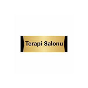 Terapi Salonu 10x20cm Altın Renk Metal Yönlendirme Levhası