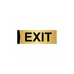 Exit 10x20cm Altın Renk Metal Yönlendirme Levhası