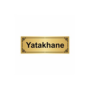 Yatakhane 7x20cm Altın Renk Metal Yönlendirme Levhası
