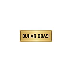 Metal Yönlendirme Levhası, Departman Kapı İsimliği Buhar Odası 7x20 Cm Altın Renk