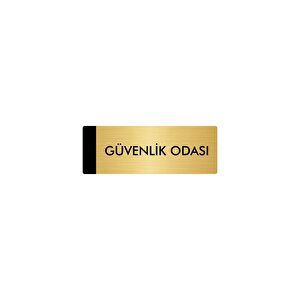 Metal Yönlendirme Levhası, Departman Kapı Isimliği Güvenlik Odası 7x20 Cm Altın Renk