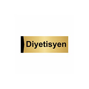 Diyetisyen 5x20cm Altın Renk Metal Yönlendirme Levhası