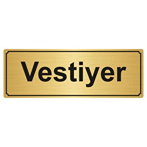 Vesti̇yer Yönlendi̇rme Levhasi 5cmx20cm Altin Renk Metal