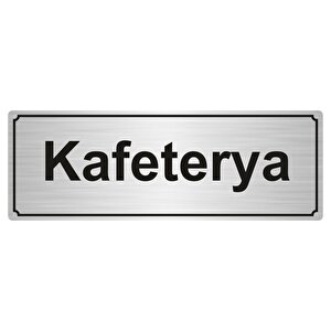 Kafeterya Yönlendi̇rme Levhasi 5cmx20cm Gümüş Renk Metal