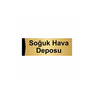 Soğuk Hava Deposu 7x20cm Altın Renk Metal Yönlendirme Levhası