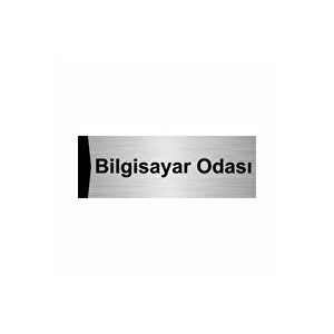 Bilgisayar Odası 5x20cm Gümüş Renk Metal Yönlendirme Levhası