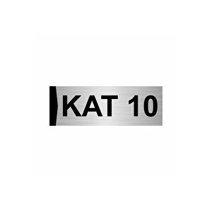Kat 10  7x20cm Gümüş Renk Metal Yönlendirme Levhası