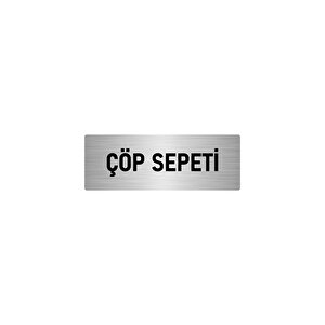 Metal Yönlendirme Levhası, Departman Kapı İsimliği Çöp Sepeti 7x20 Cm Gümüş Renk