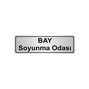 Bay Soyunma Odasi Yönlendi̇rme Levhasi 10cmx20cm Gümüş Renk Metal