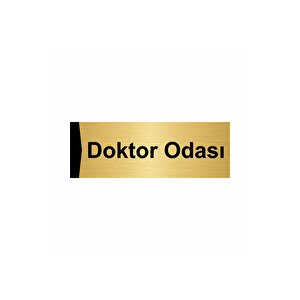 Doktor Odası 5x20cm Altın Renk Metal Yönlendirme Levhası