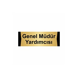 Genel Müdür Yardımcısı 10x20cm Altın Renk Metal Yönlendirme Levhası