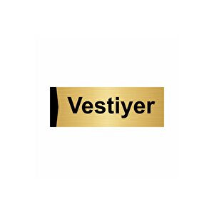 Vestiyer 7x20cm Altın Renk Metal Yönlendirme Levhası