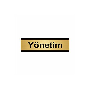 Yönetim 5x20cm Altın Renk Metal Yönlendirme Levhası