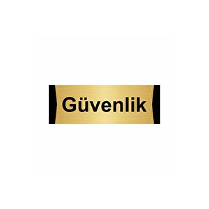 Güvenlik 5x20cm Altın Renk Metal Yönlendirme Levhası