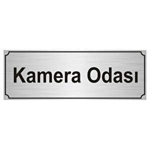 Kamera Odasi Yönlendi̇rme Levhasi 7cmx20cm Gümüş Renk Metal