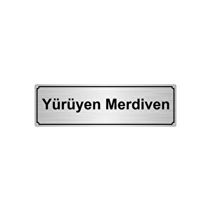 Yürüyen Merdi̇ven Yönlendi̇rme Levhasi 7cmx20cm Gümüş Renk Metal