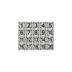 Metal Kapı,masa,dolap Numarası 7x7cm 20 Adet (1..20) Gümüş Renk Metal