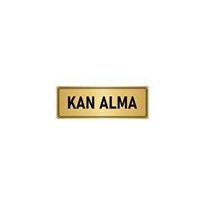 Metal Yönlendirme Levhası, Departman Kapı İsimliği Kan Alma 7x20 Cm Altın Renk