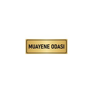 Metal Yönlendirme Levhası, Departman Kapı İsimliği Muayene Odası 10x20 Cm Altın Renk