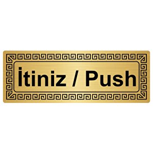 İtiniz/push 7cmx20cm Metal Yönlendi̇rme Levhasi Altin Renk Metal