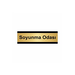 Soyunma Odası 7x20cm Altın Renk Metal Yönlendirme Levhası