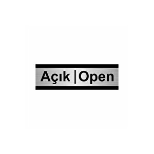 Açık-open 7x20cm Gümüş Renk Metal Yönlendirme Levhası