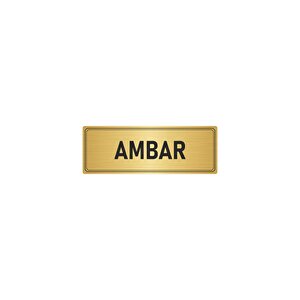 Metal Yönlendirme Levhası, Departman Kapı İsimliği Ambar 10x20 Cm Altın Renk