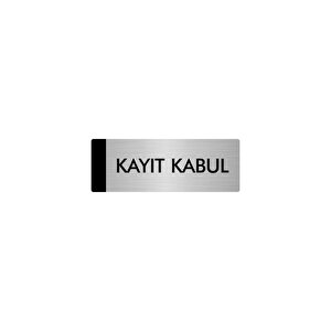 Metal Yönlendirme Levhası, Departman Kapı Isimliği Kayıt Kabul 7x20 Cm Gümüş Renk