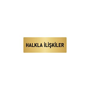 Metal Yönlendirme Levhası, Departman Kapı İsimliği Halkla İlişkiler 10x20 Cm Altın Renk