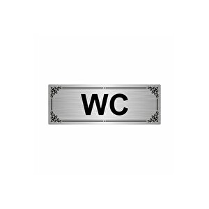 Wc 7x20cm Gümüş Renk Metal Yönlendirme Levhası