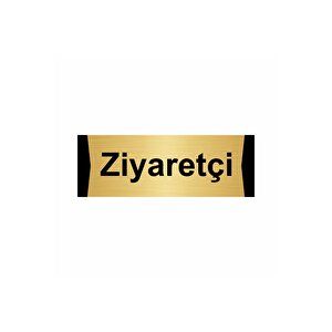 Ziyaretçi 5x20cm Altın Renk Metal Yönlendirme Levhası