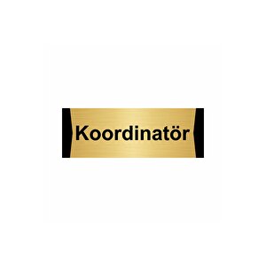 Koordinatör 7x20cm Altın Renk Metal Yönlendirme Levhası