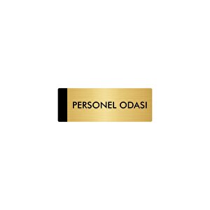 Metal Yönlendirme Levhası, Departman Kapı Isimliği Personel Odası 7x20 Cm Altın Renk