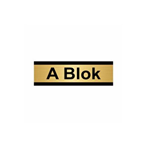 A Blok 10x20cm Altın Renk Metal Yönlendirme Levhası