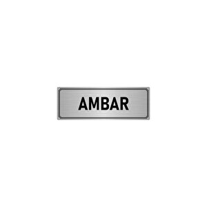 Metal Yönlendirme Levhası, Departman Kapı İsimliği Ambar 7x20 Cm Gümüş Renk