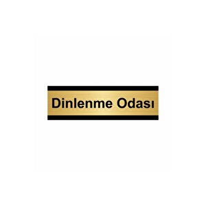 Dinlenme Odası 5x20cm Altın Renk Metal Yönlendirme Levhası