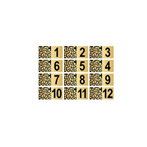 Metal Kapı Masa Dolap Posta Kutusu Numarası 4x8 Cm Altın Renk (1…12)