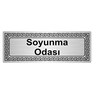 Soyunma Odası 7cmx20cm Metal Yönlendi̇rme Levhasi Gümüş Renk Metal