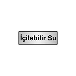 İçi̇lebi̇li̇r Su Yönlendi̇rme Levhasi 10cmx20cm Gümüş Renk Metal