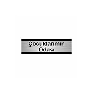 Çocuklarımın Odası 10x20cm Gümüş Renk Metal Yönlendirme Levhası