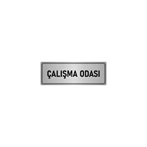 Metal Yönlendirme Levhası, Departman Kapı İsimliği Çalışma Odası 10x20 Cm Gümüş Renk