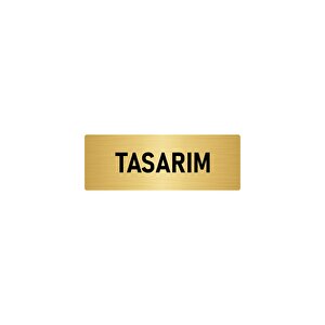 Metal Yönlendirme Levhası, Departman Kapı İsimliği Tasarım 5x20 Cm Altın Renk