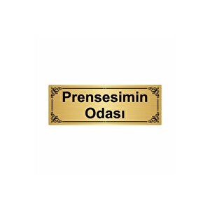 Prensesimin Odası 7x20cm Altın Renk Metal Yönlendirme Levhası