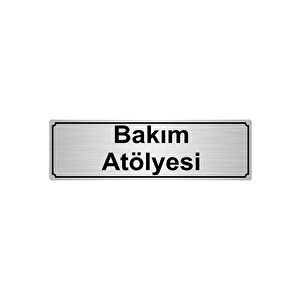 Bakim Atölyesi̇ Yönlendi̇rme Levhasi 10cmx20cm Gümüş Renk Metal